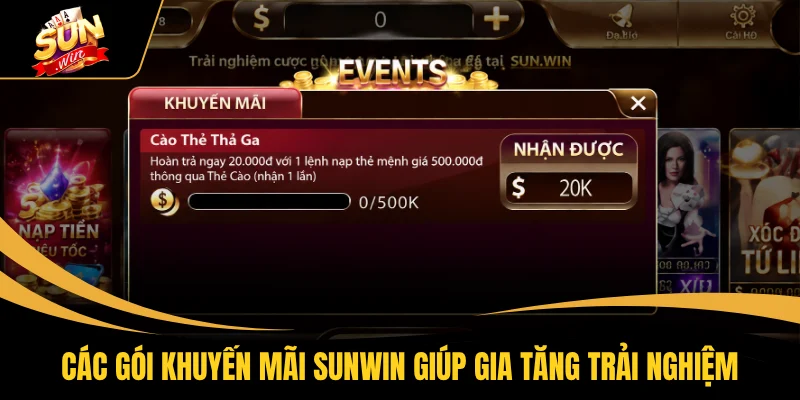 Các gói khuyến mãi SUNWIN giúp gia tăng trải nghiệm