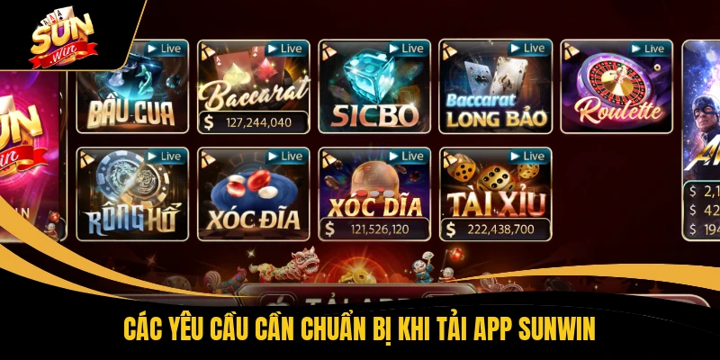 Các yêu cầu cần chuẩn bị khi tải app SUNWIN