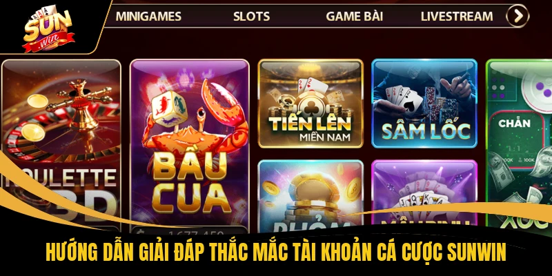 Hướng dẫn giải đáp thắc mắc tài khoản cá cược SUNWIN